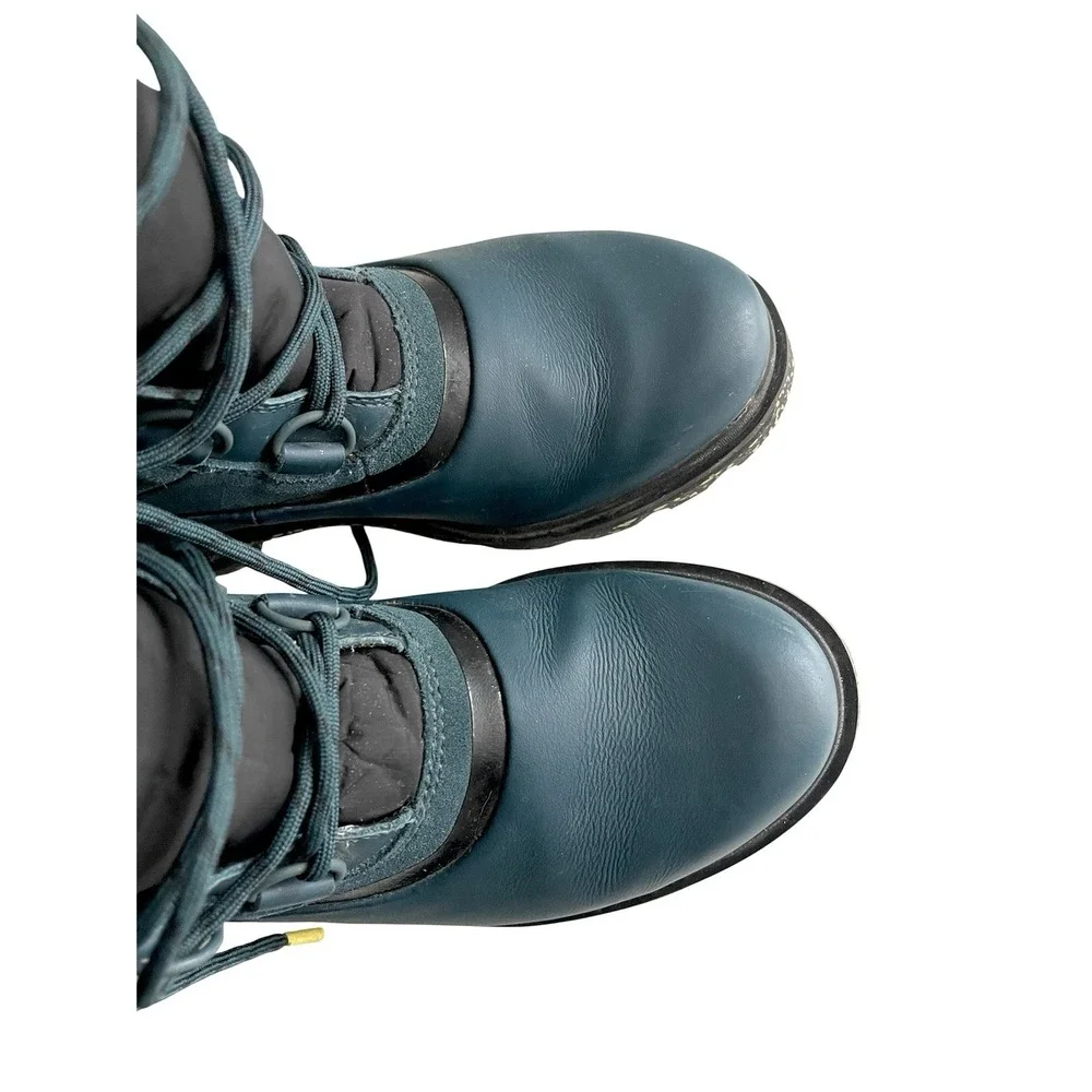 Women's Sorel Lennox Street Waterproof Lace-Up Hiking Boots Teal Blue Gorpcore 8